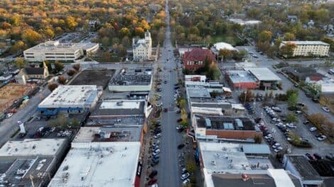 Overnight pavement re-marking closes downtown Lawrence streets and parking