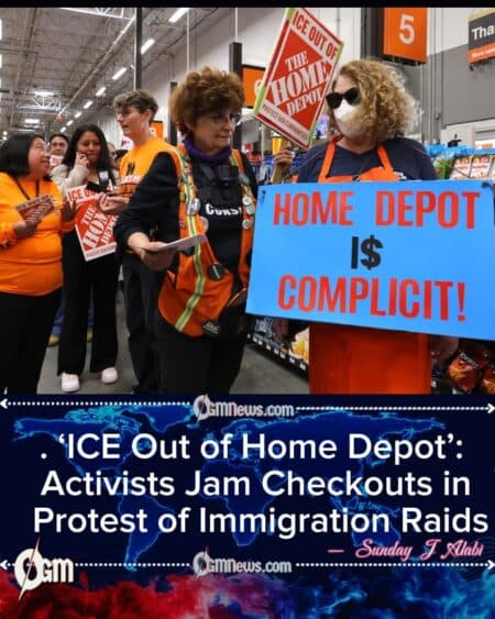 Protesters demand Home Depot oppose ICE parking lot detentions