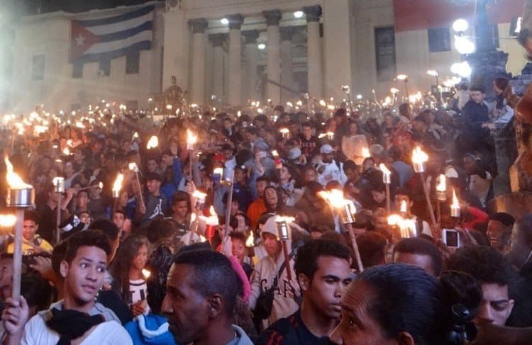 Students Lead March of the Torches Honoring Martí and Fidel Centennial