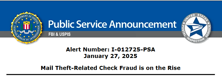 Mail theft fuels surge in check fraud, experts warn