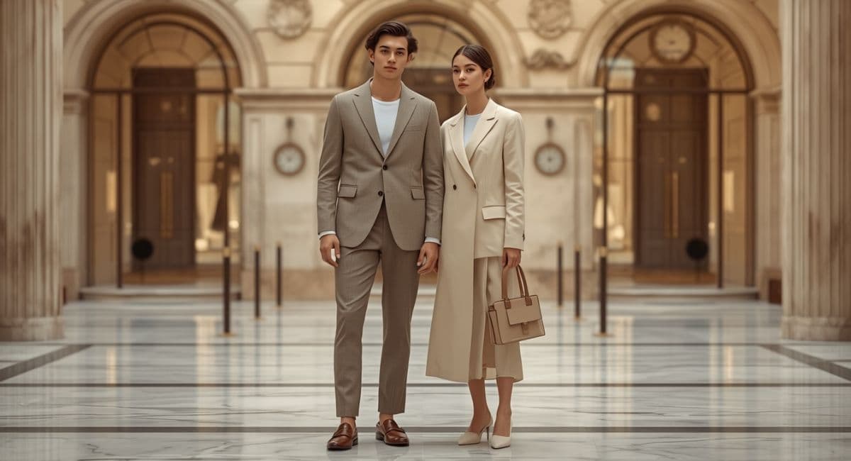 Old money dressing, refined fits and polished layering for men and women