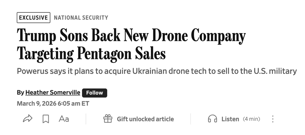 Trump Sons Back Drone Startup Powerus in Pentagon Sales Push
