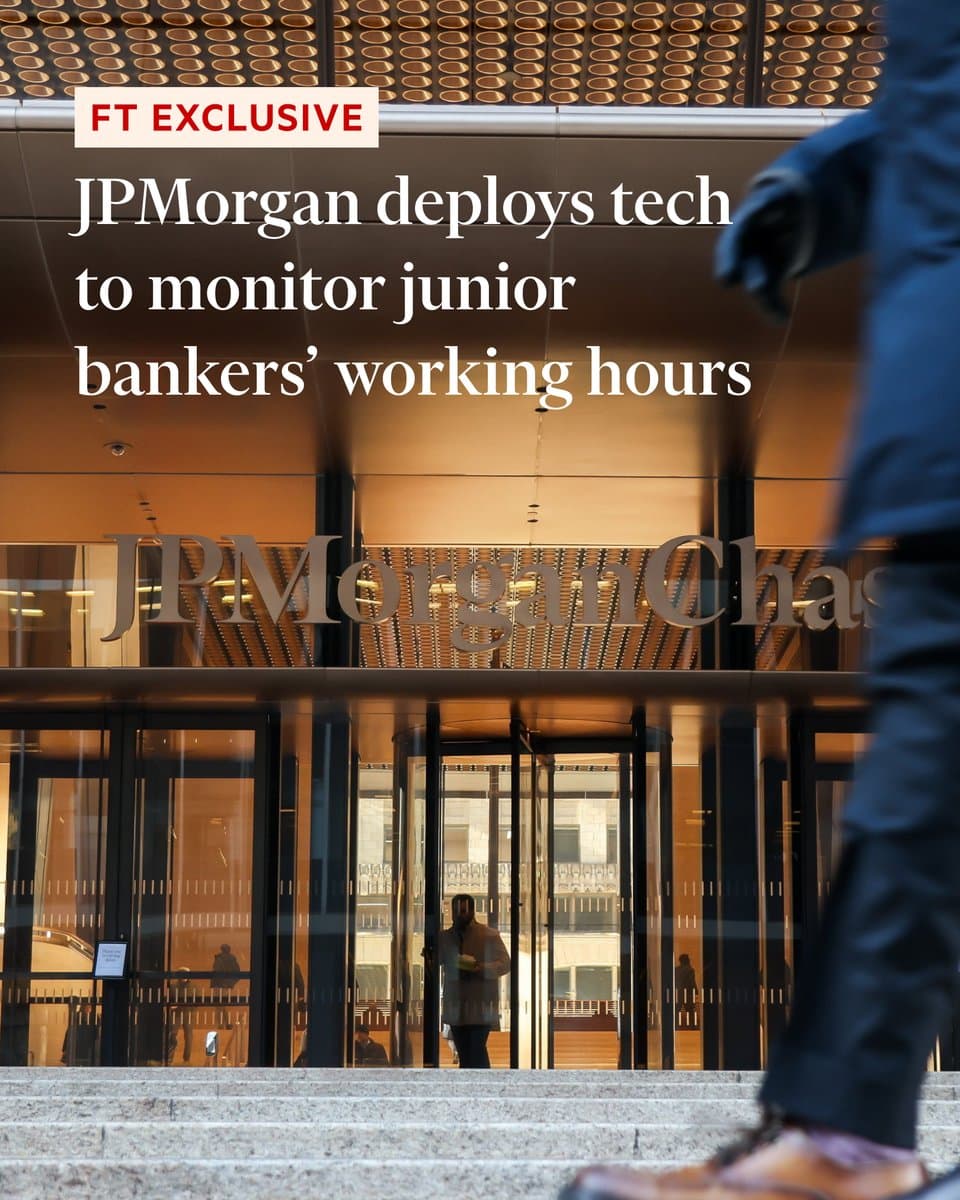 JPMorgan Tracks Junior Bankers' Hours, Pressuring Goldman on Talent Retention
