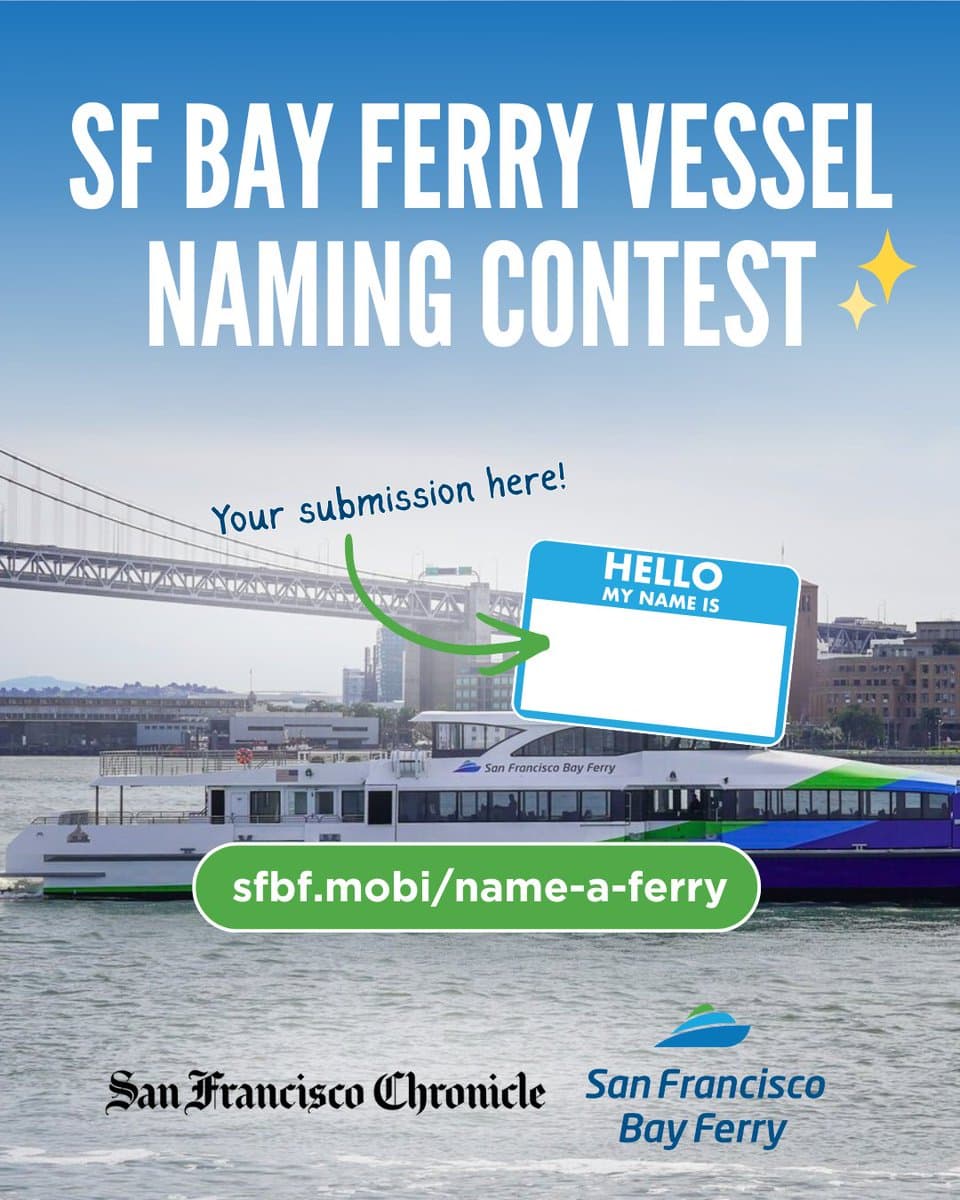 SF Chronicle Contest Lets Readers Name Five New Bay Ferry Vessels