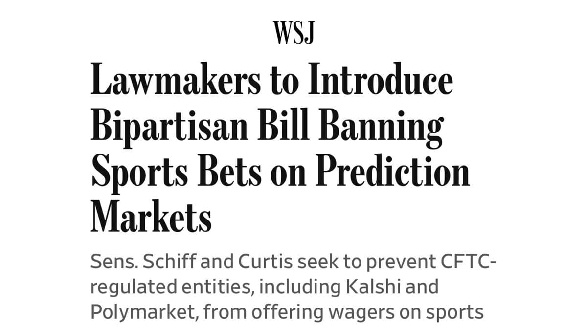 Bipartisan Senate Bill Would Ban Sports Betting on CFTC Prediction Markets