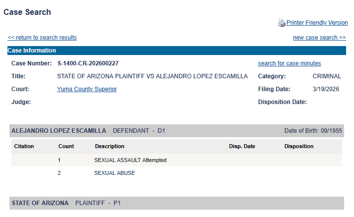 Yuma County jail booking linked to sexual abuse, attempted assault arrest
