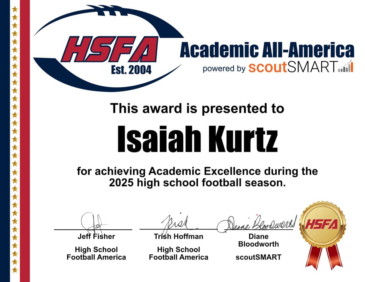 Mifflinburg’s Isaiah Kurtz earns Academic All-American football honor