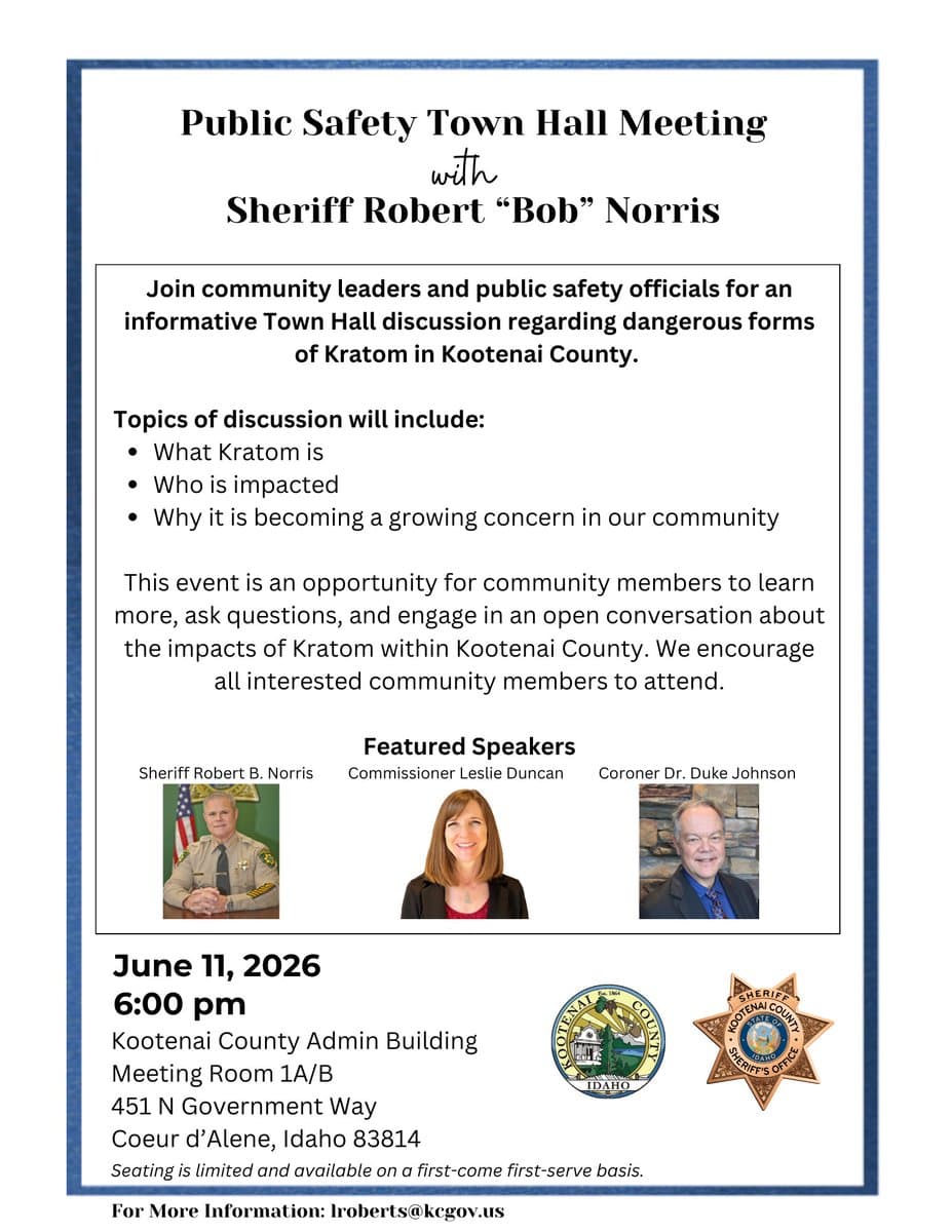 Kootenai County town hall to address kratom dangers and overdoses