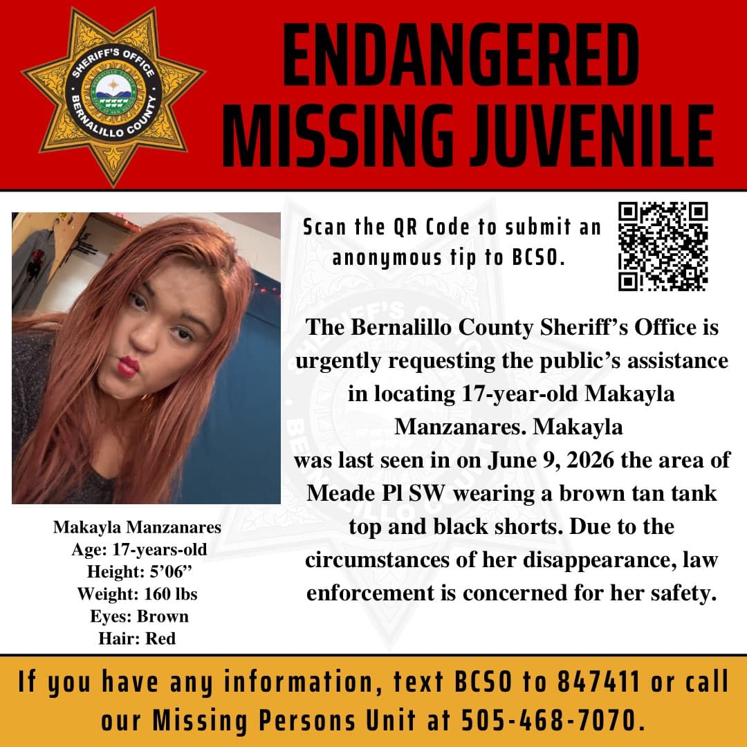Authorities ask for help finding missing Bernalillo teen Makayla Manzanares