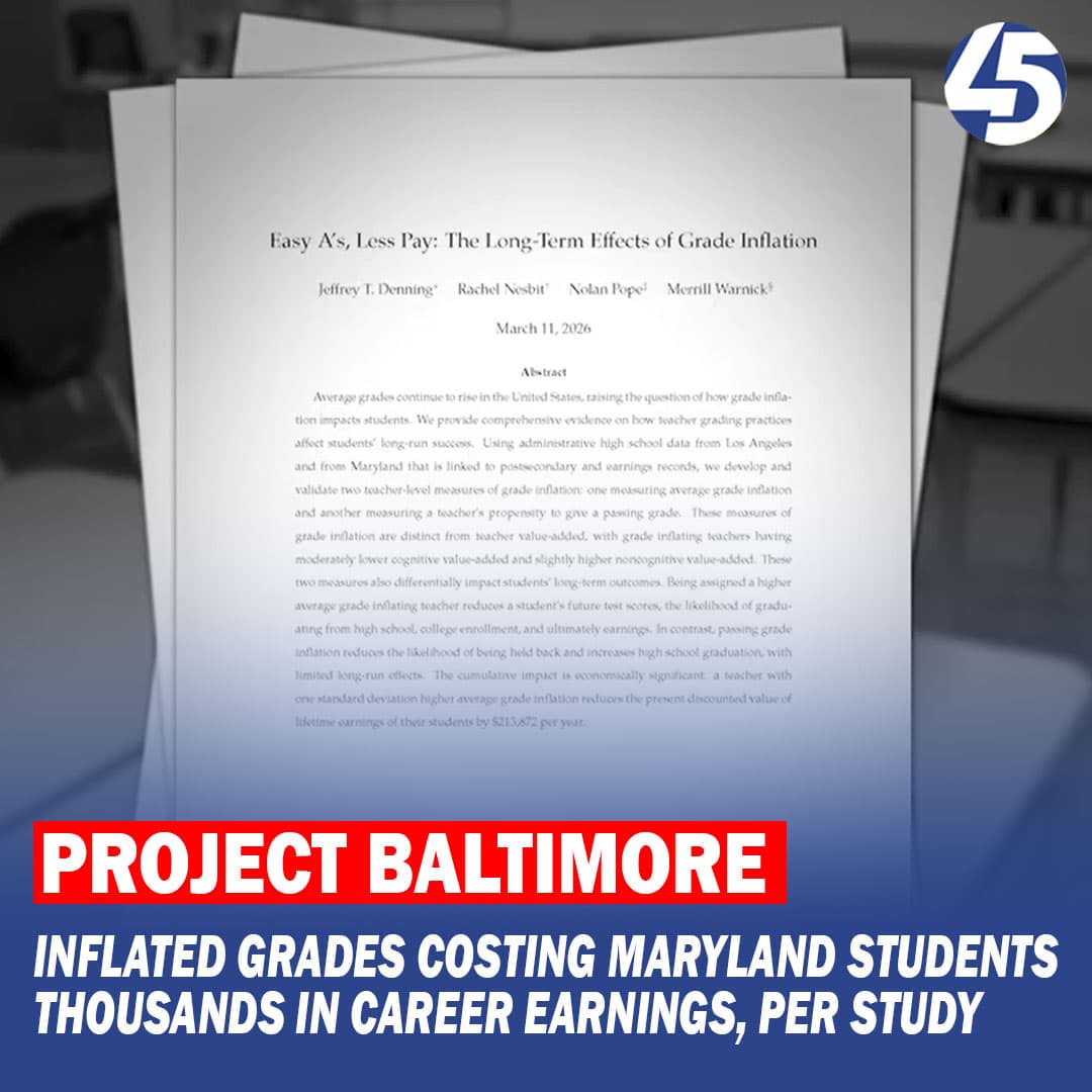 Study says grade inflation could cost Maryland students tens of thousands