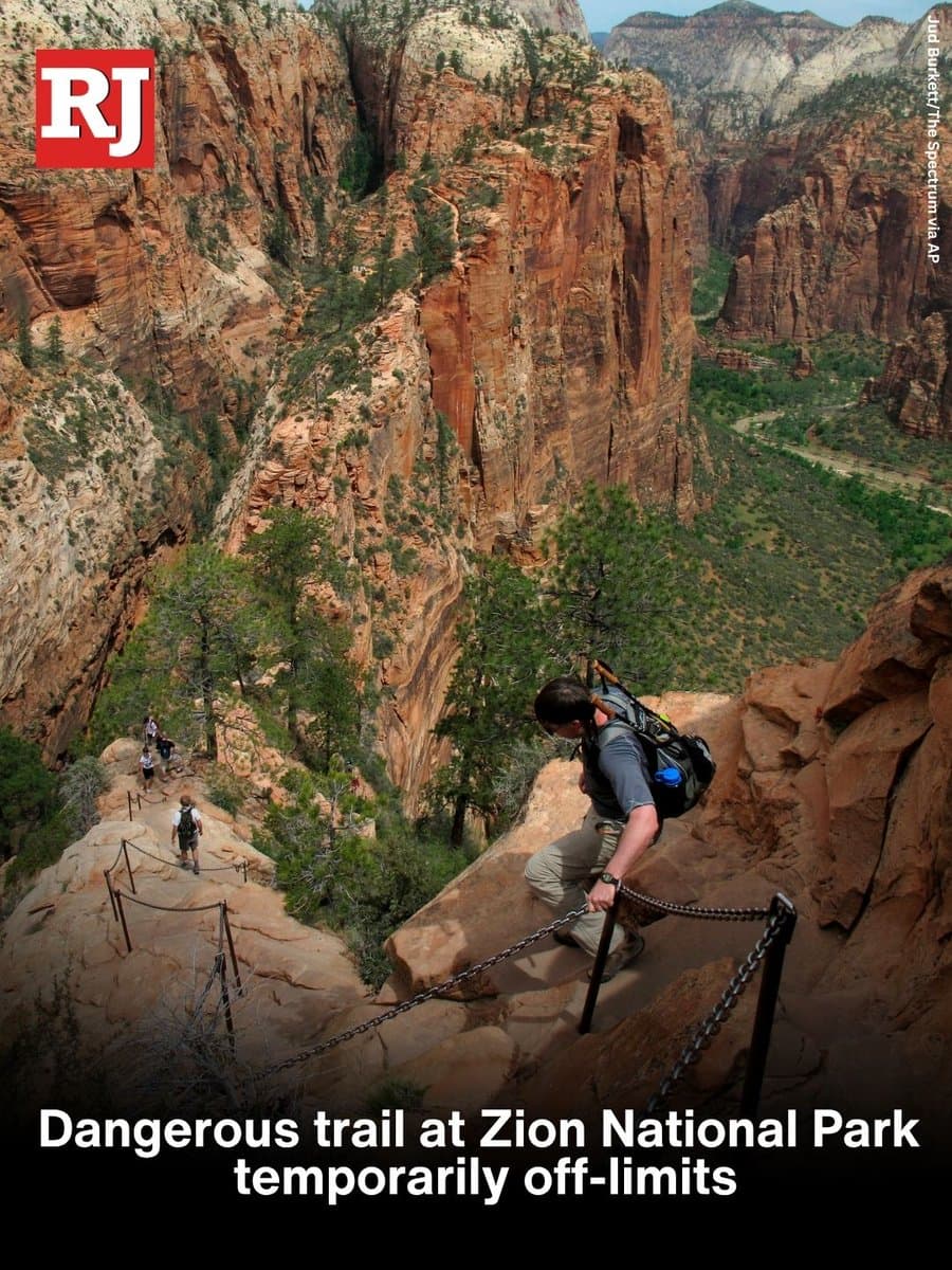 Zion National Park closes Angels Landing, hundreds of permits canceled