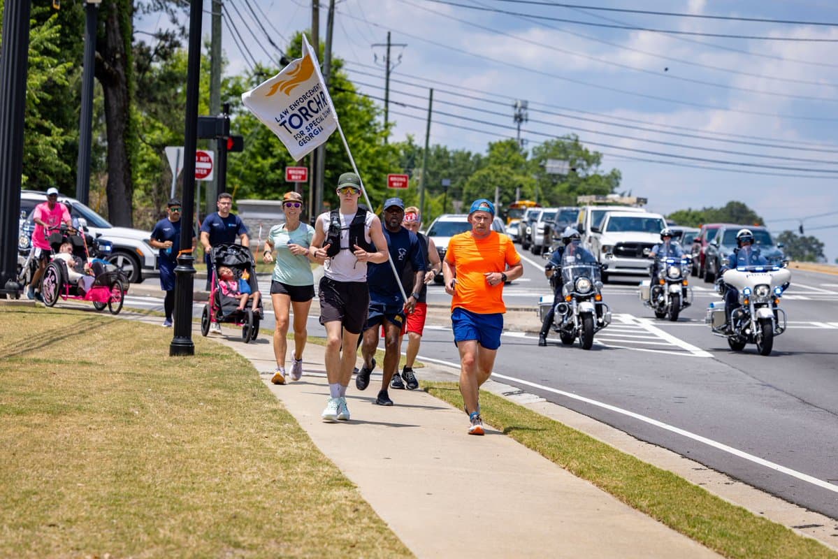 Forsyth County line starts Special Olympics torch run in Gwinnett