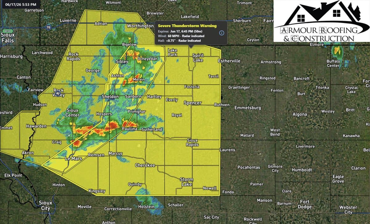 Severe thunderstorm warning issued for Buena Vista County, 60 mph winds possible