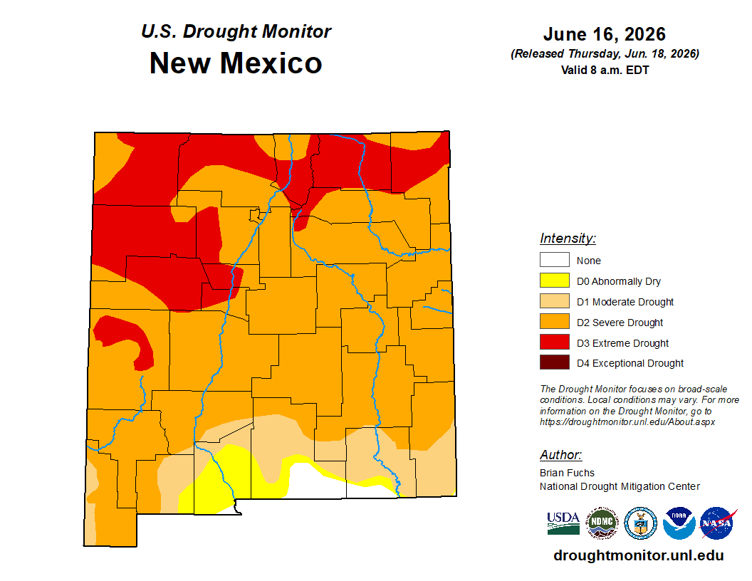 Extreme drought returns to Sandoval County, Drought Monitor shows