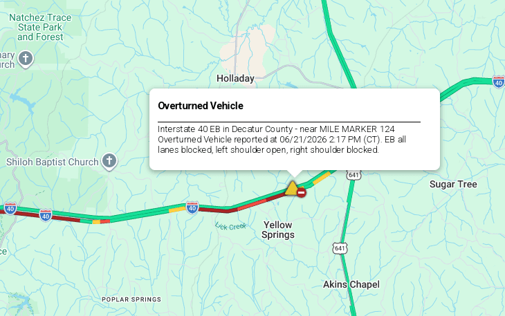 I-40 eastbound crash in Decatur County cleared, no injuries reported