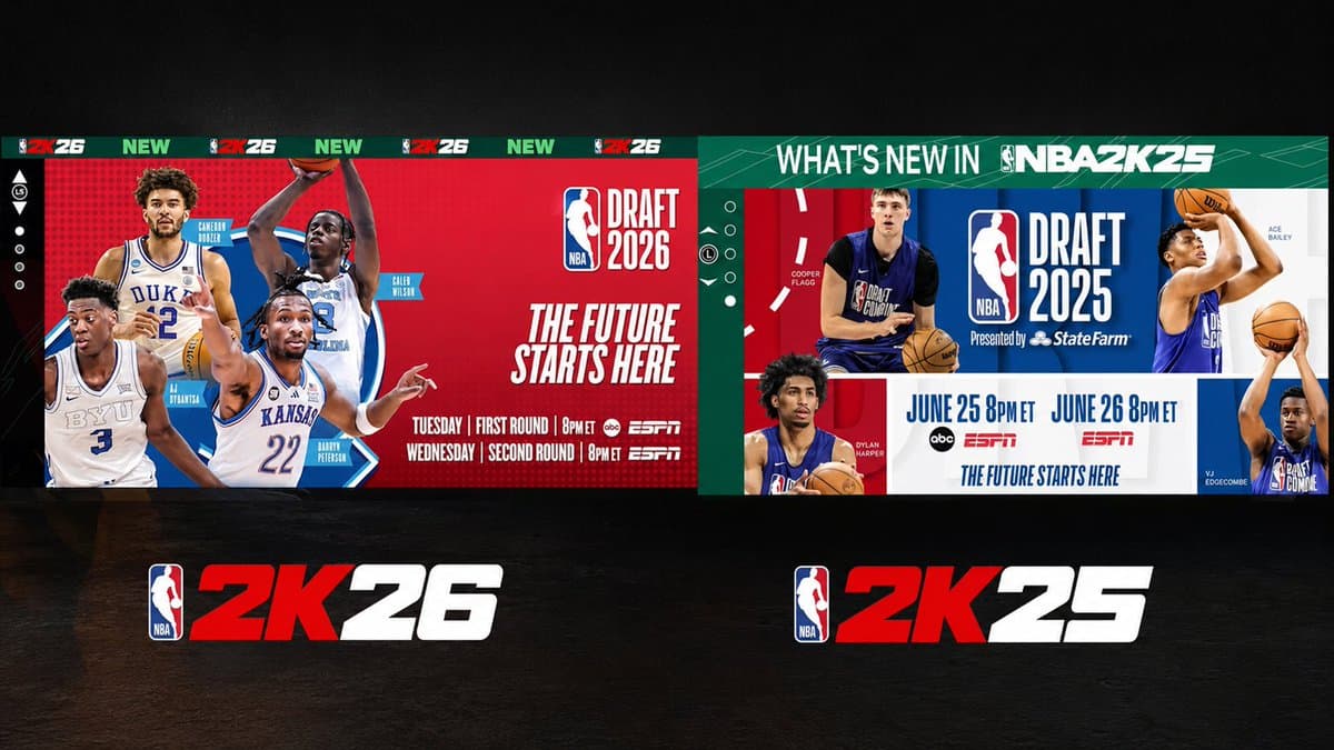 NBA 2K26 adds real 2026 Draft prospects in college jerseys