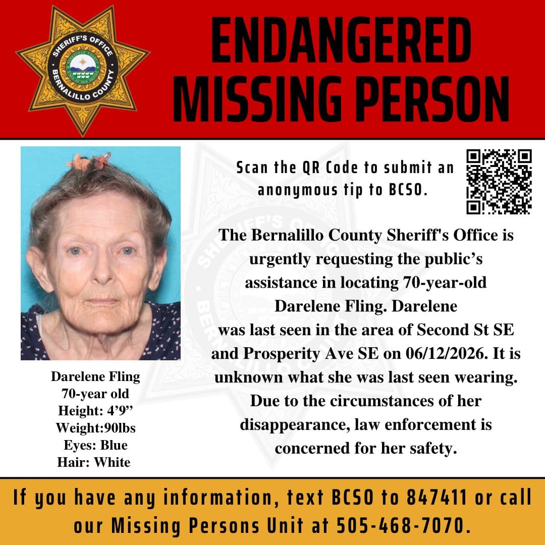 Bernalillo County deputies seek missing 70-year-old woman in Silver Alert