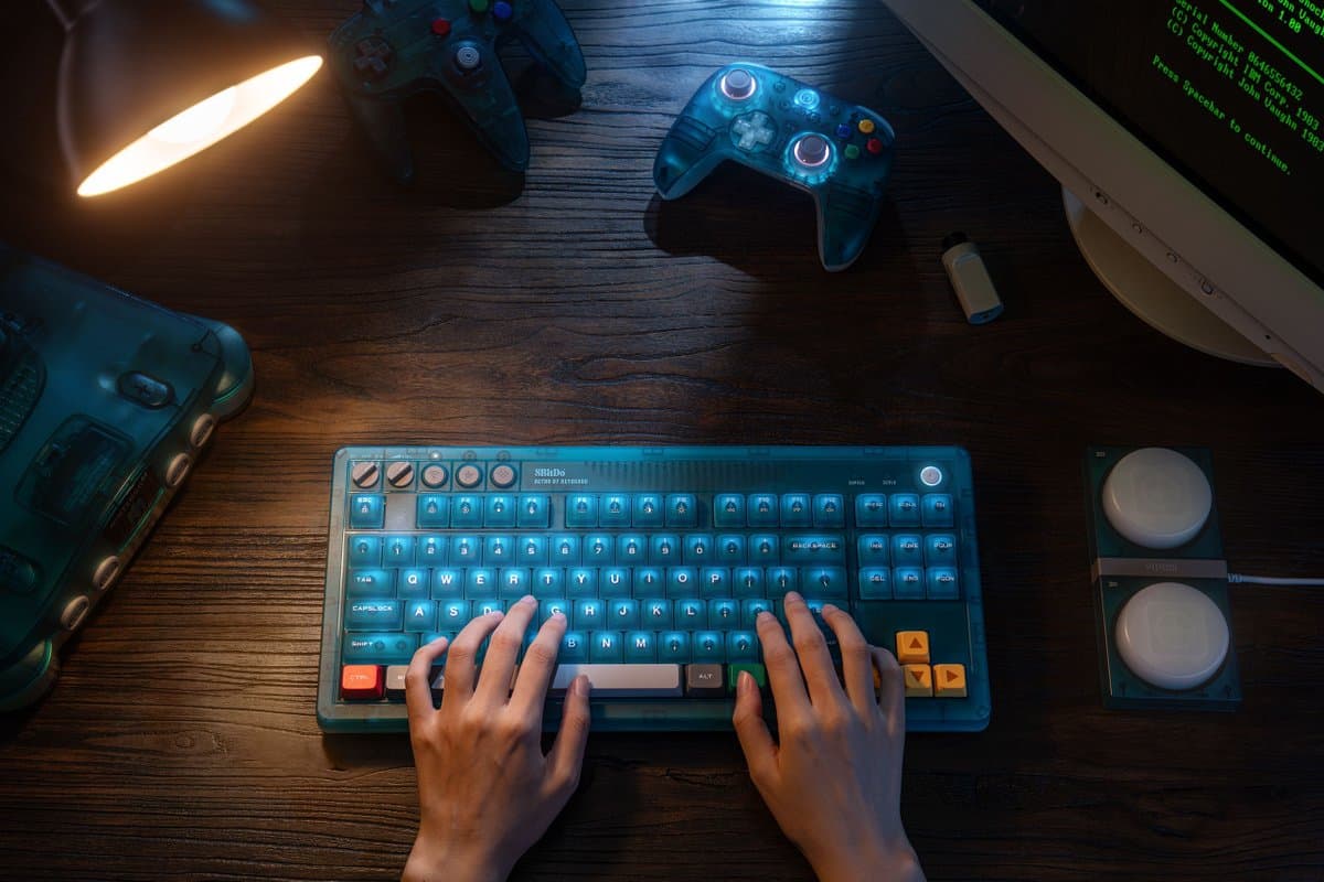 8BitDo unveils Retro 87 Mechanical Keyboard in Clear Blue for N64 anniversary