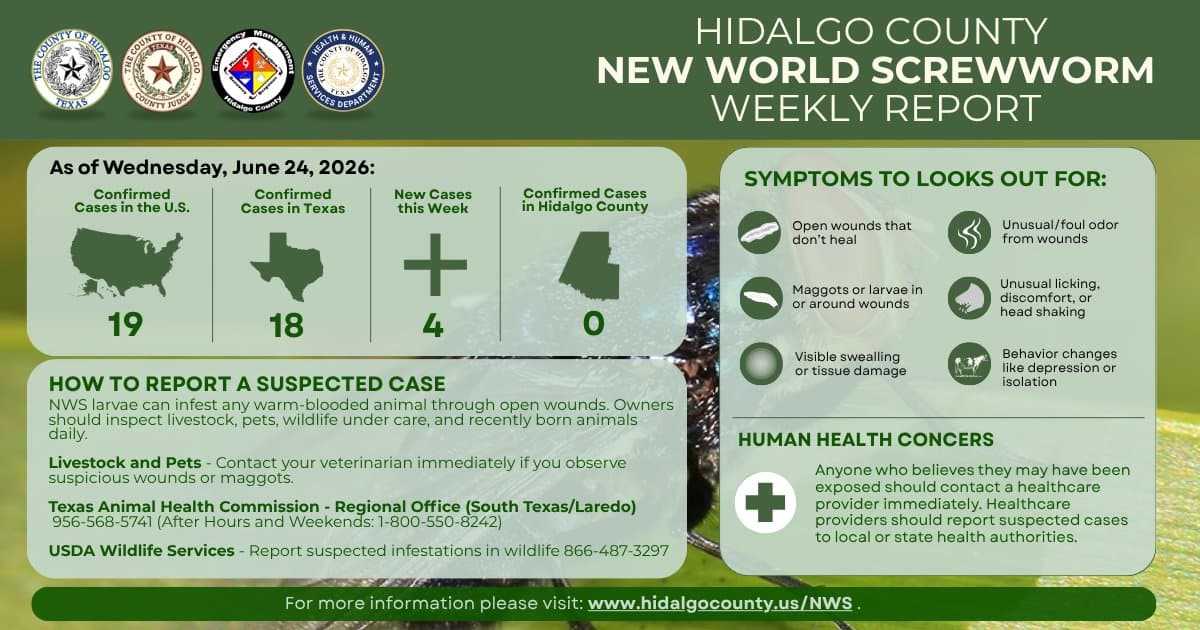 Hidalgo County warns ranchers about New World screwworm threat