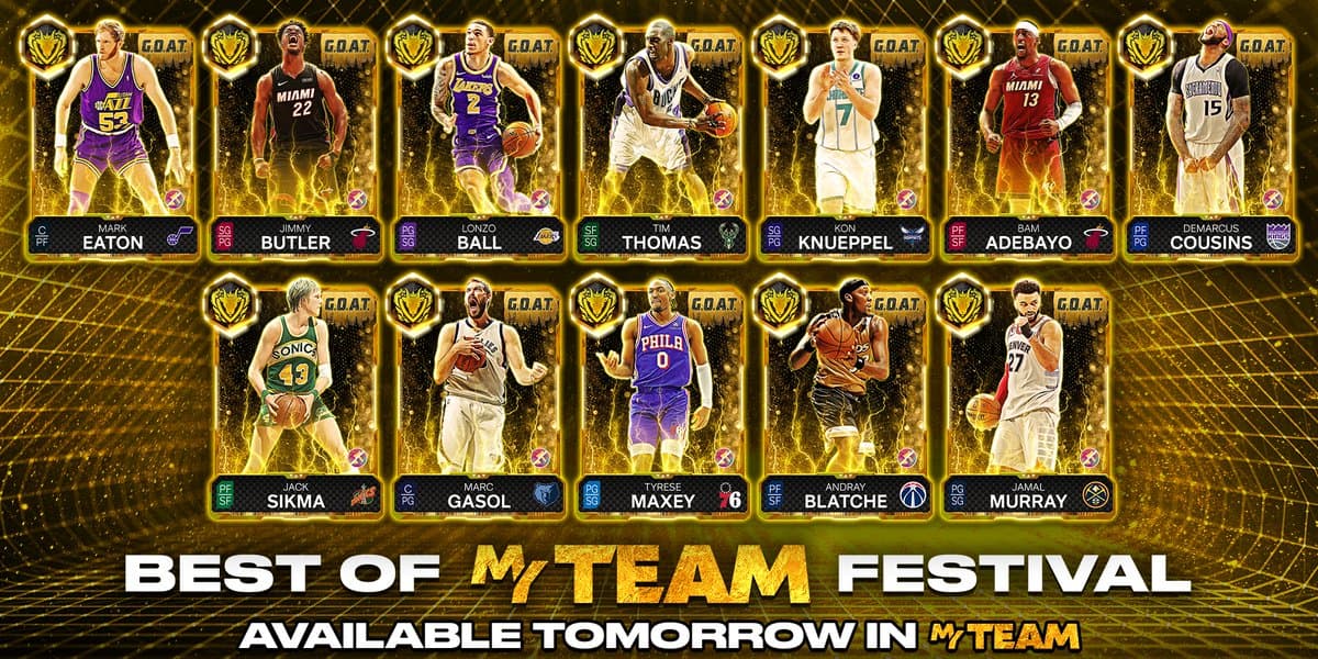 NBA 2K MyTEAM teases Best of MyTEAM Festival with G.O.A.T. cards
