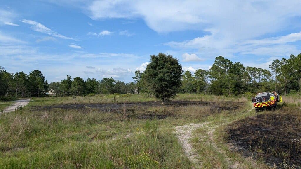 Fireworks spark brush fire near Brooksville amid county burn ban