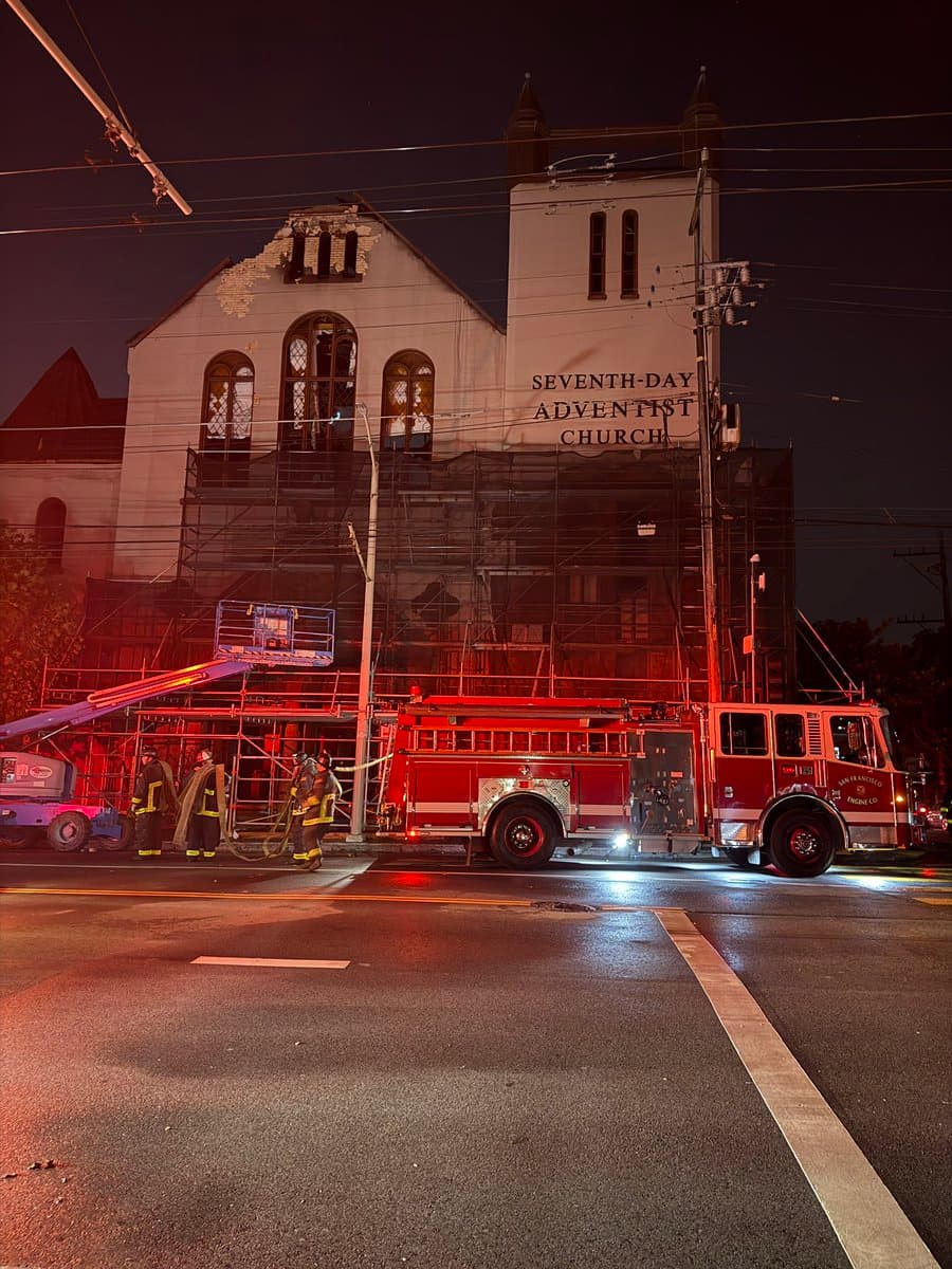 Three-alarm fire at under-construction San Francisco church contained