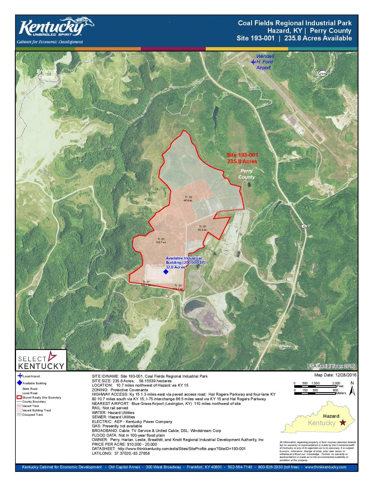 Coal Fields Industrial Park to get $37.7M water plant, $4.2M state grant