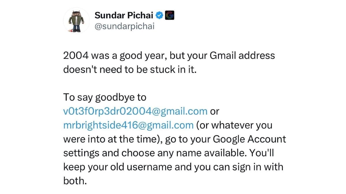 Google Now Lets Users Change Gmail Addresses Without Losing Any Data