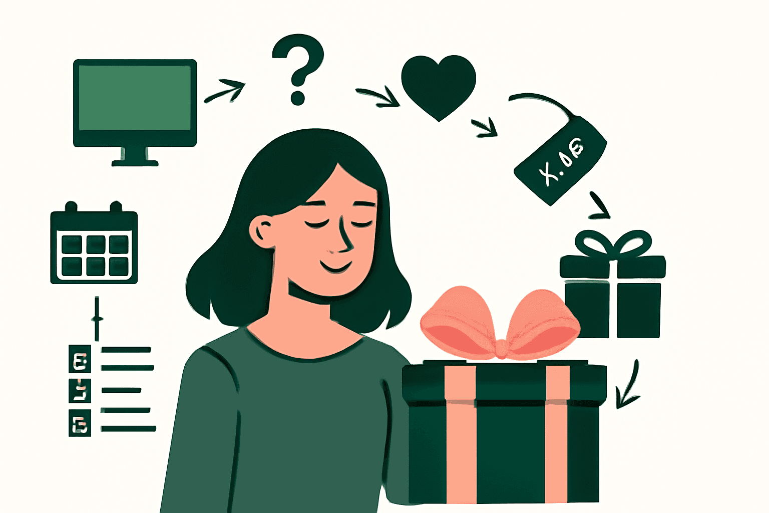 Practical framework for choosing her perfect gift: category, size, price, personalization, timing