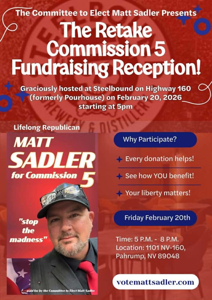 Matt Sadler to host Pahrump fundraising reception Feb. 20 for District 5