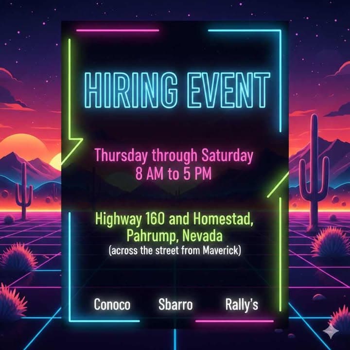 Conoco, Sbarro and Rally’s Hold Feb. 26-28 Hiring Event in Pahrump