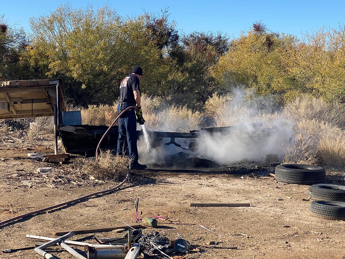 Two Arrested After Pahrump Collision, Separate Trailer Fire Prompts Investigation