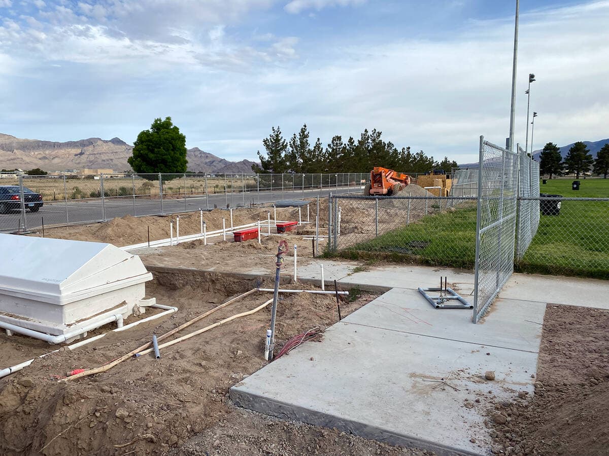 Pahrump's First Splash Pad Takes Shape With Plumbing, Tanks Installed at Simkins Park