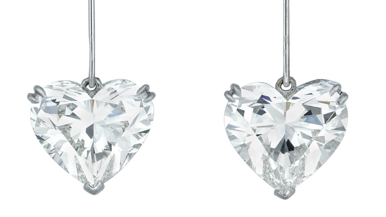Christie's Hong Kong sale spotlights 5-carat heart-shaped diamond earrings