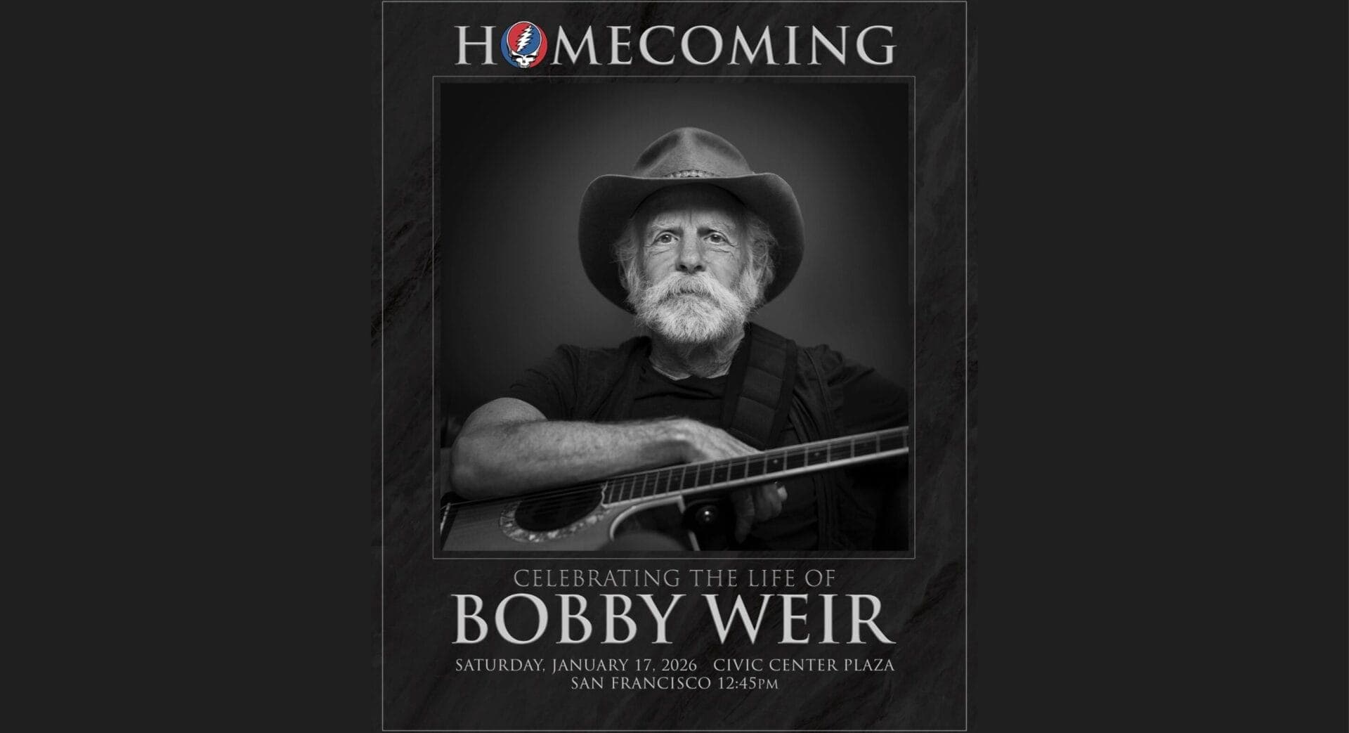 Public memorial for Bobby Weir drew procession through Civic Center
