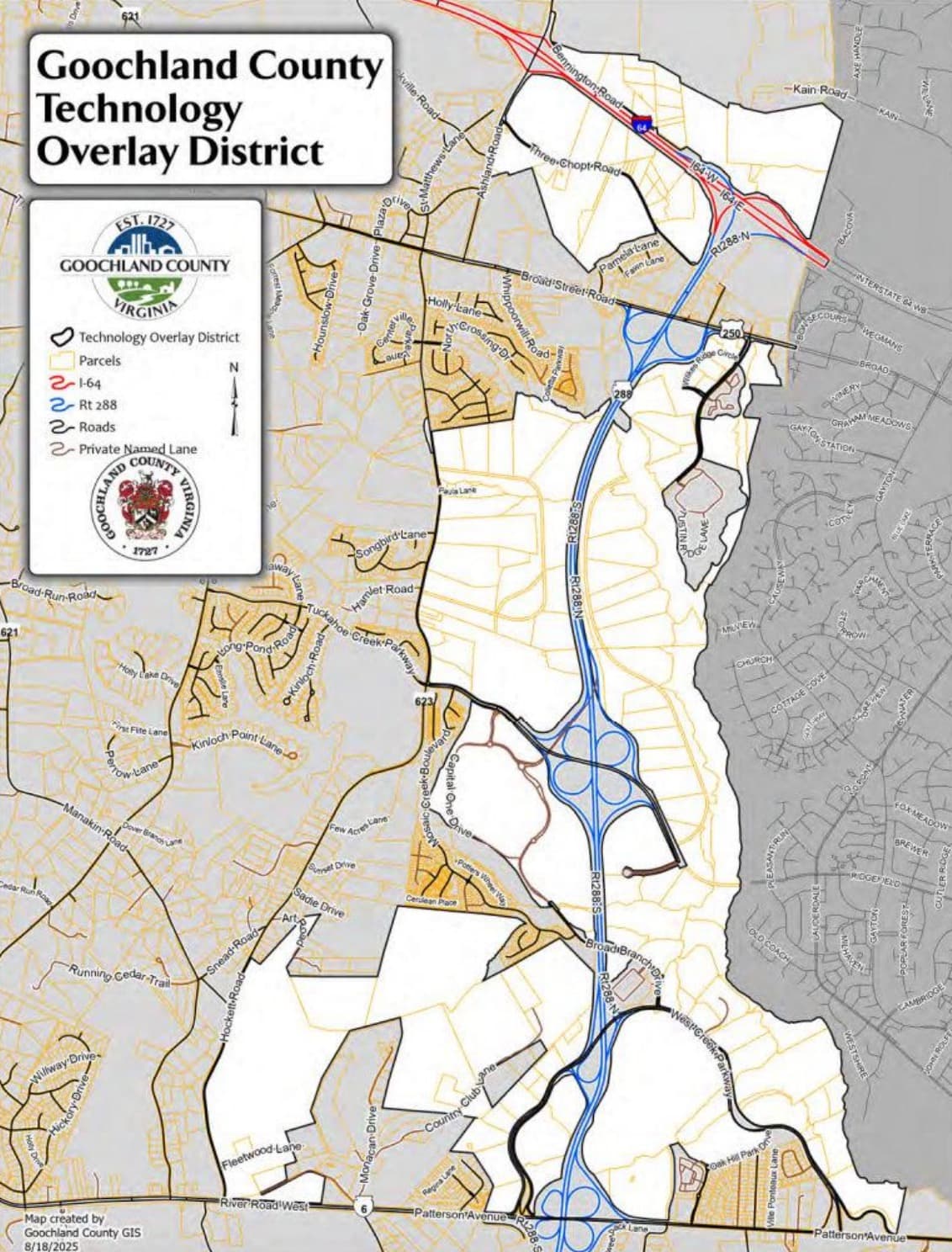 Goochland Board approves $250K for outside counsel in tech district lawsuit