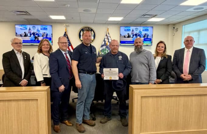 Riverhead Town Board honors Highway worker Scott Vance as employee of year