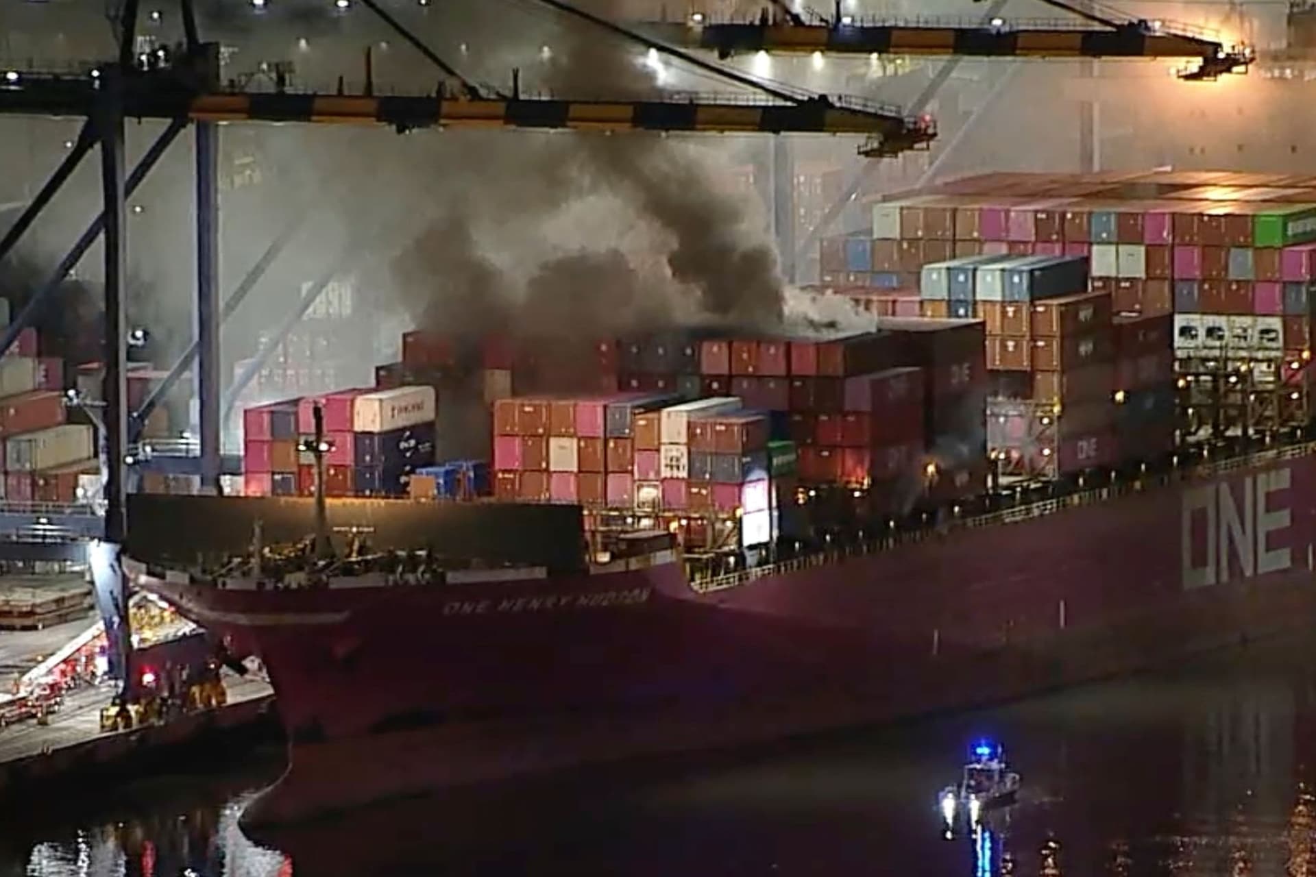 Fire Erupts Aboard Container Ship at Port of Los Angeles, Terminals Closed