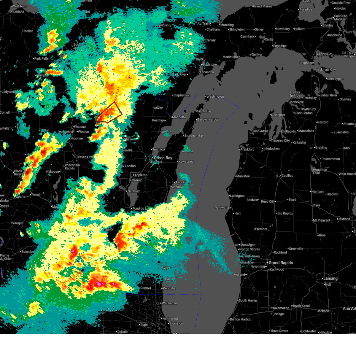 Severe thunderstorm warning issued for Neopit, White Lake area, 60 mph winds possible
