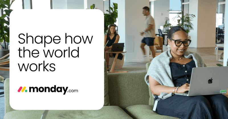 Monday.com hiring pages emphasize equity, AI training, and flexible perks