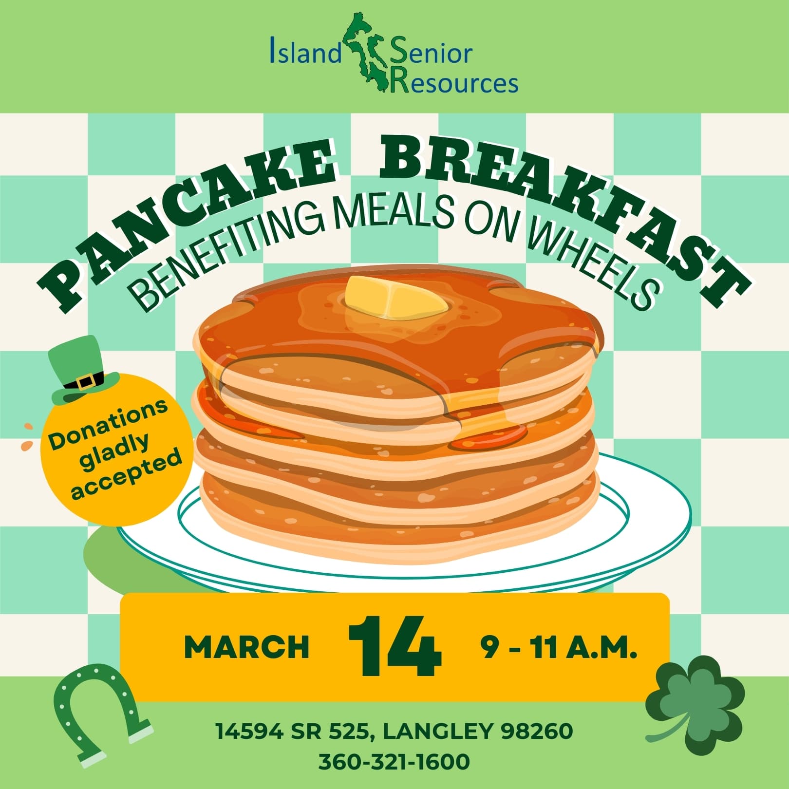 St. Patrick's Day Pancake Breakfast to Benefit Whidbey Island Seniors