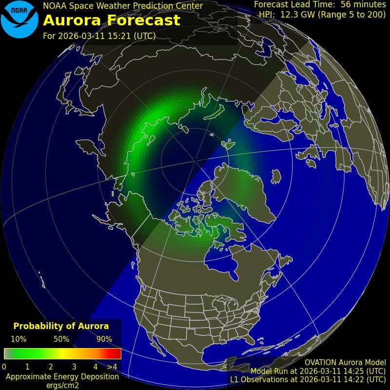 NOAA Watch Raised Northern Lights Chances, Local Viewing Possible