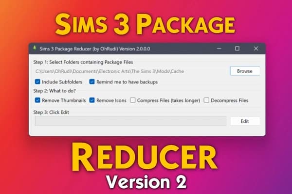 OhRudi Updates Sims 3 Package Reducer Tool With March 2026 Patch