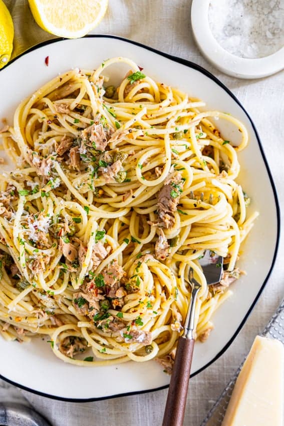 Weeknight Tuna Pasta: Pantry Staples, Pasta Water, Bright Finish