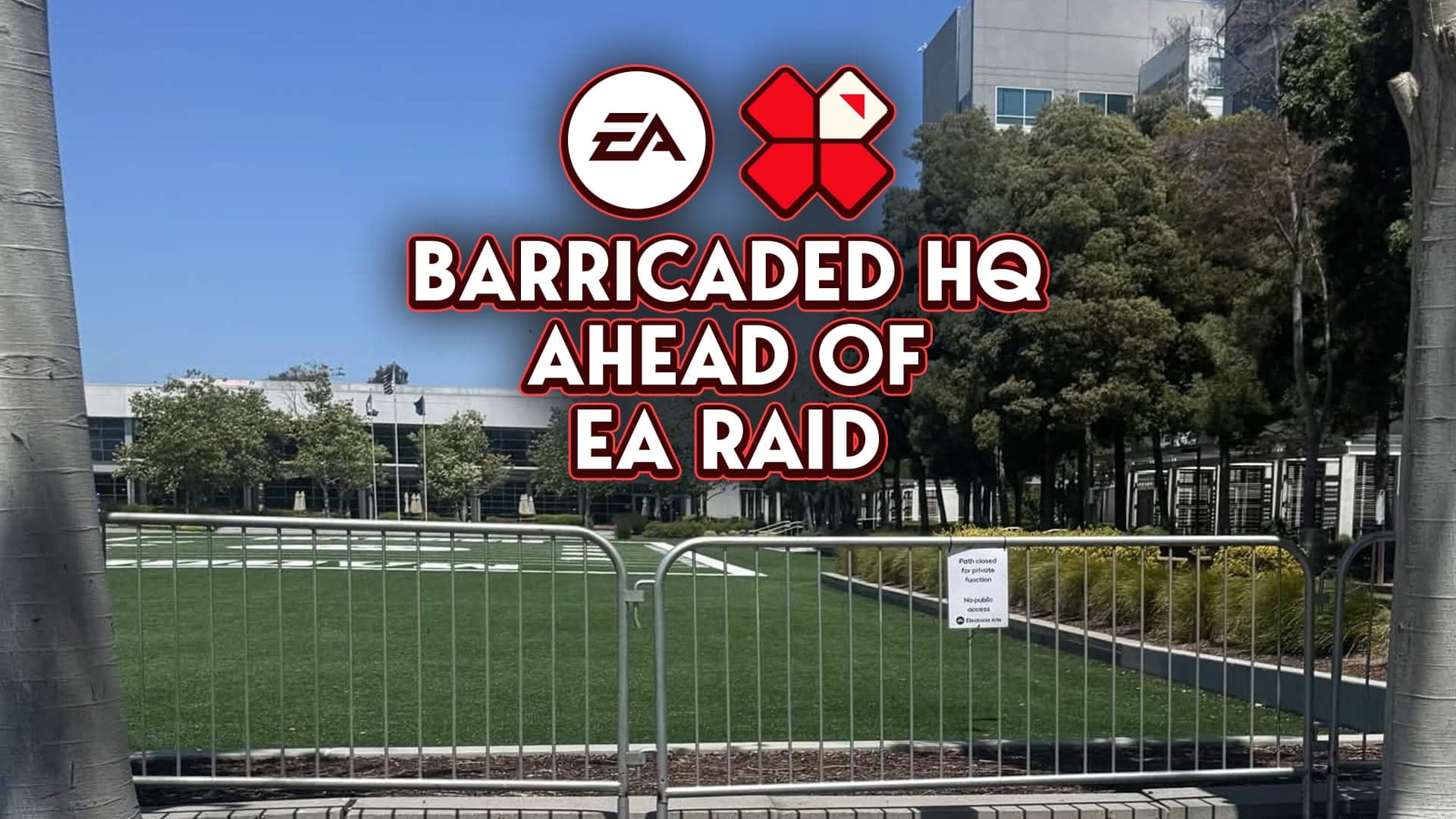 EA Raid protest turns theatrical outside EA headquarters in Redwood City