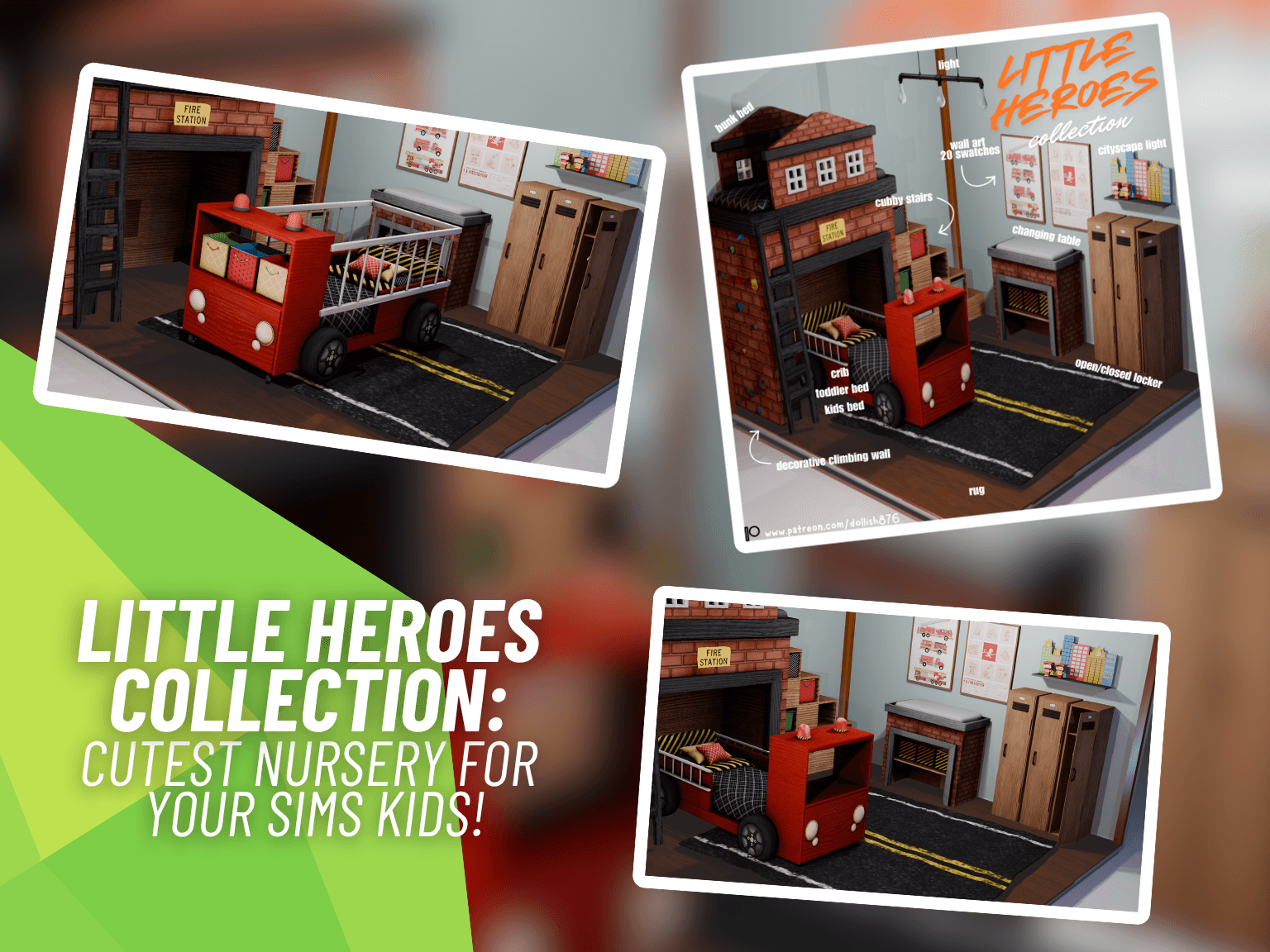 Little Heroes Collection turns Sims kids rooms into firefighter stories