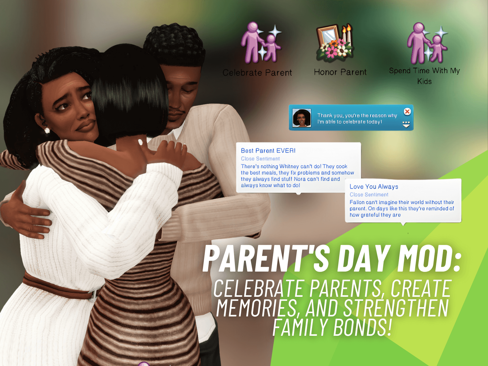 The Sims 4 Parent’s Day mod adds a heartfelt family holiday