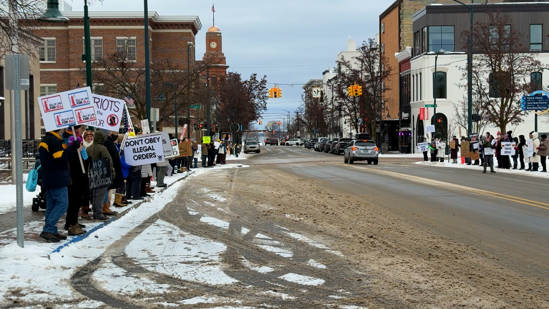Dozens Protest U.S. Policy and Venezuela Crisis in Traverse City