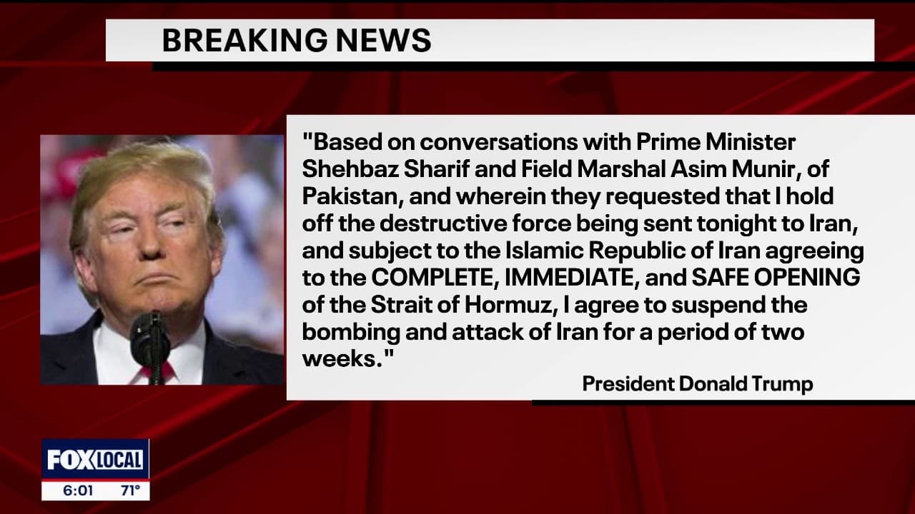 Trump Agrees to Two-Week Ceasefire with Iran, Pausing Major Conflict