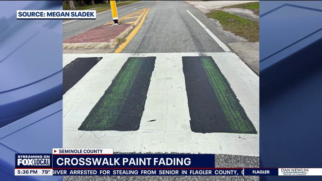 FDOT Crosswalk Paint Fading Near Pulse Site in Seminole County